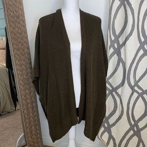 Olive Green Knitted Cardigan